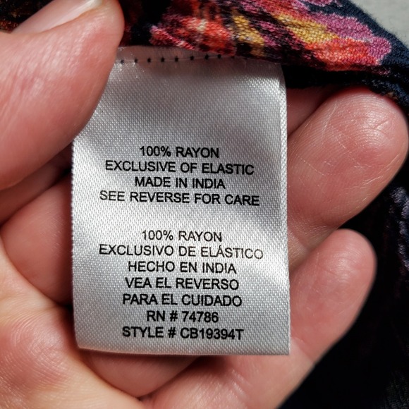 Y2K Babydoll Cami Top S Blue Pink Floral Smocked Ruffle Boho Patrons of‎ Peace - Picture 6 of 7